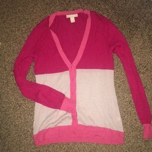 Banana republic pink color block cardigan 👚💕